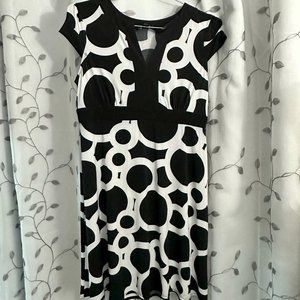 AGB Dress Short Sleeved Dress with Geometric Shape Pattern Size XL